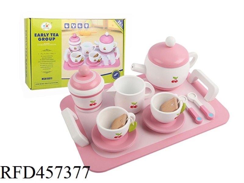 WOODEN MORNING TEA 12 PIECE SET