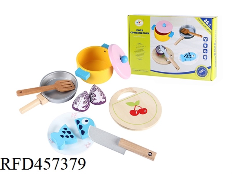 WOODEN POT SET OF 8 PIECES