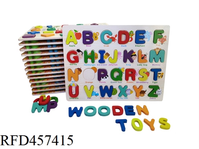 WOODEN LETTER RECOGNITION BOARD