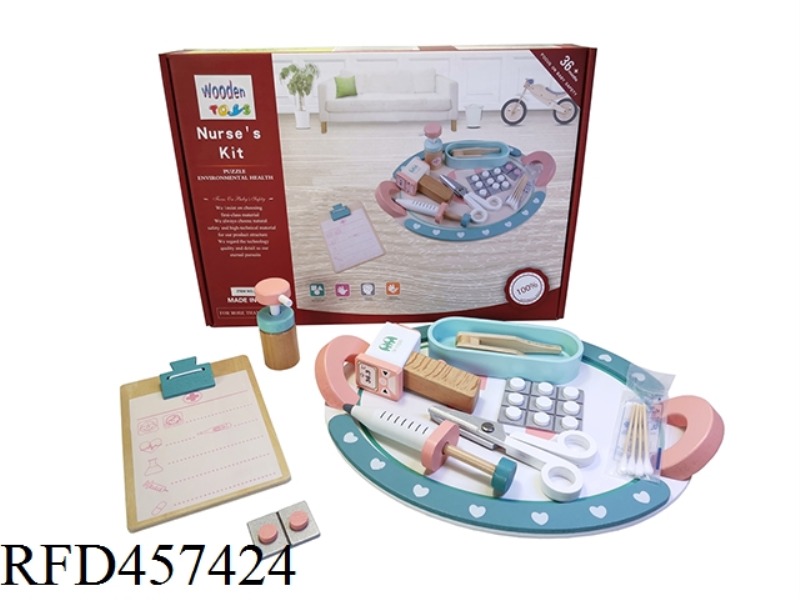 WOODEN NURSE MEDICAL SET