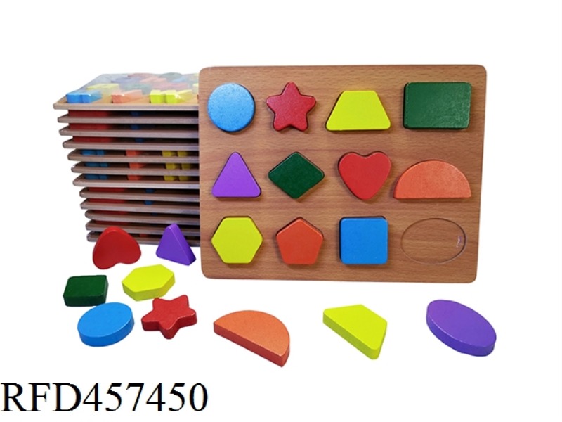 WOODEN SHAPE RECOGNITION BOARD