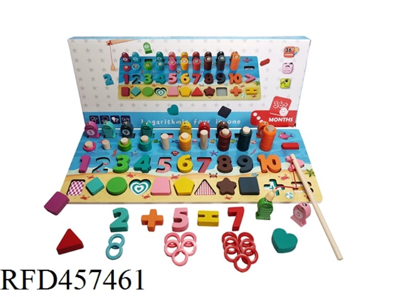 WOODEN 4-IN-1 FISHING LOG BOARD