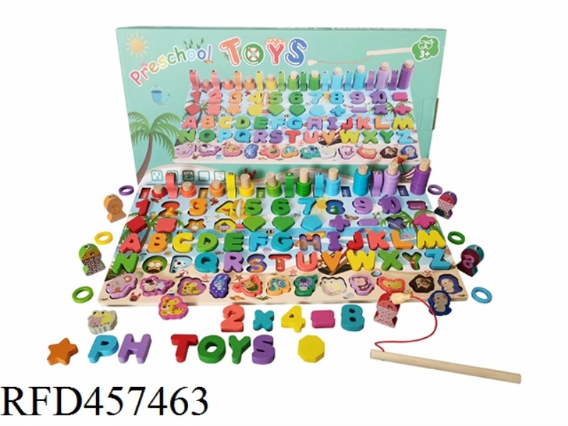 WOODEN 7-IN-1 FISHING LOG BOARD