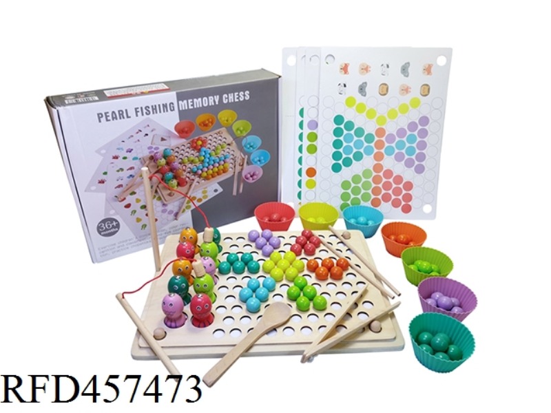 WOODEN FISHING BEADS PUZZLE