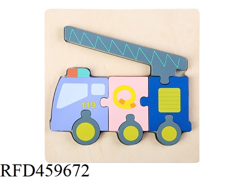 WOODEN MACARONE PUZZLE - FIRE TRUCK