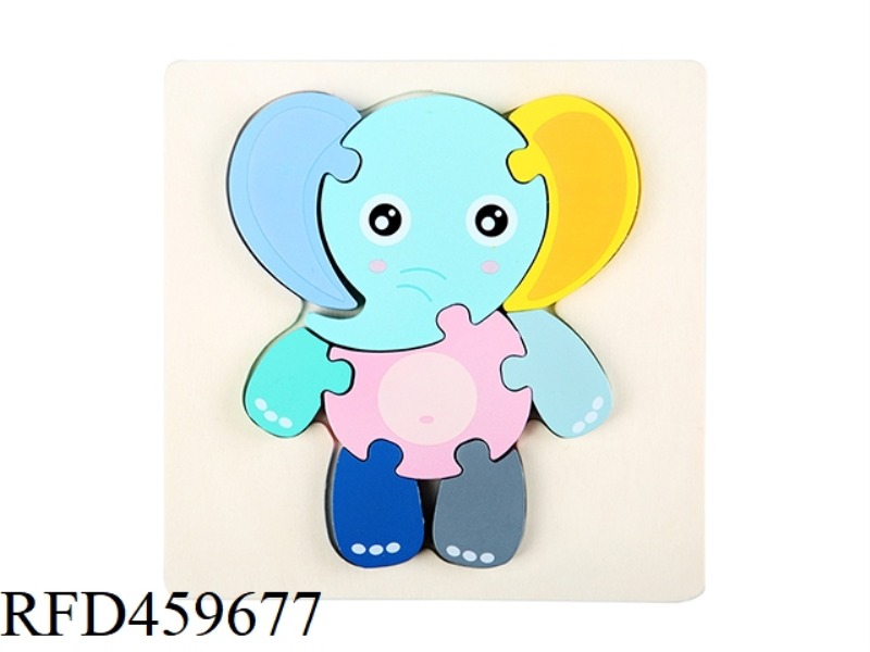WOODEN MACARONE PUZZLE - ELEPHANT