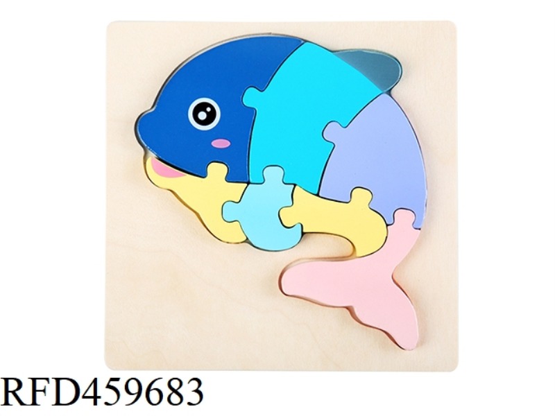 WOODEN MACARONE PUZZLE - DOLPHIN