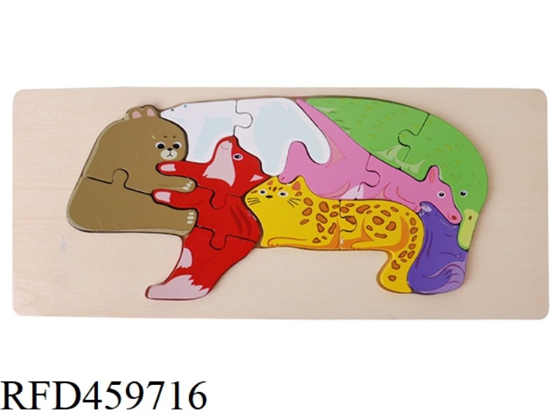 WOODEN THREE-DIMENSIONAL SEVEN BEARS IN ONE PUZZLE