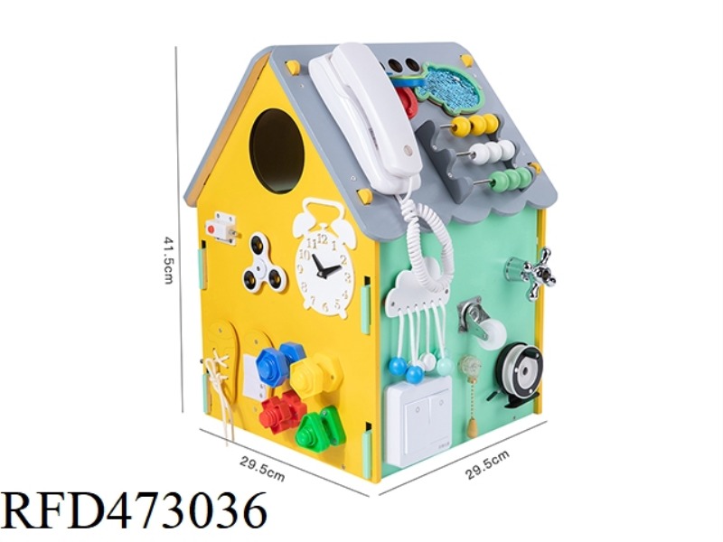 WOODEN MULTIFUNCTIONAL BUSY HOUSE (NEW YEAR'S EDITION)