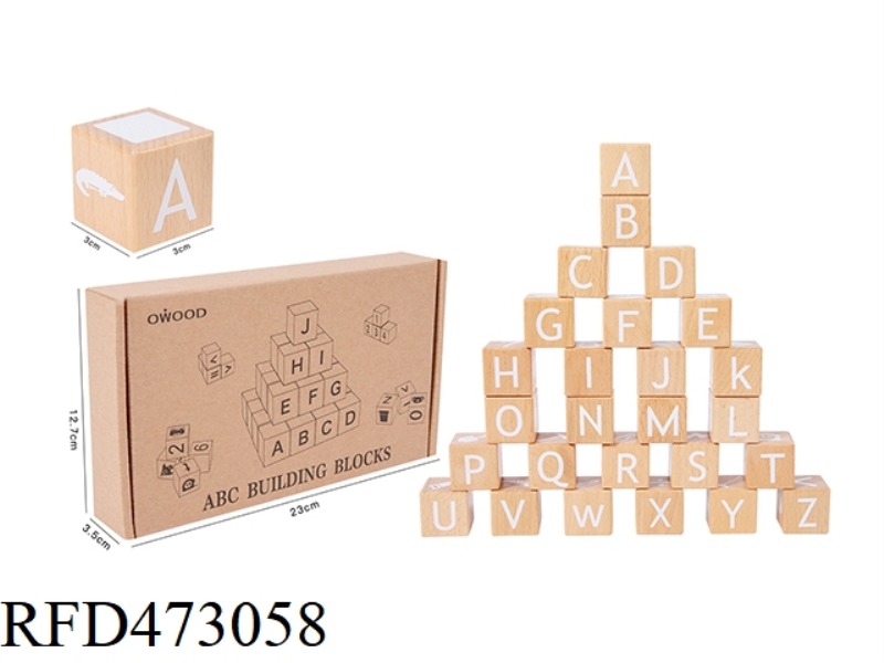 WOODEN ABC3CM BUILDING BLOCKS