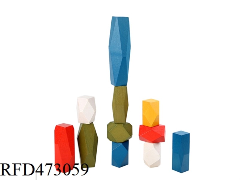 WOODEN COLORED STACKED STONES