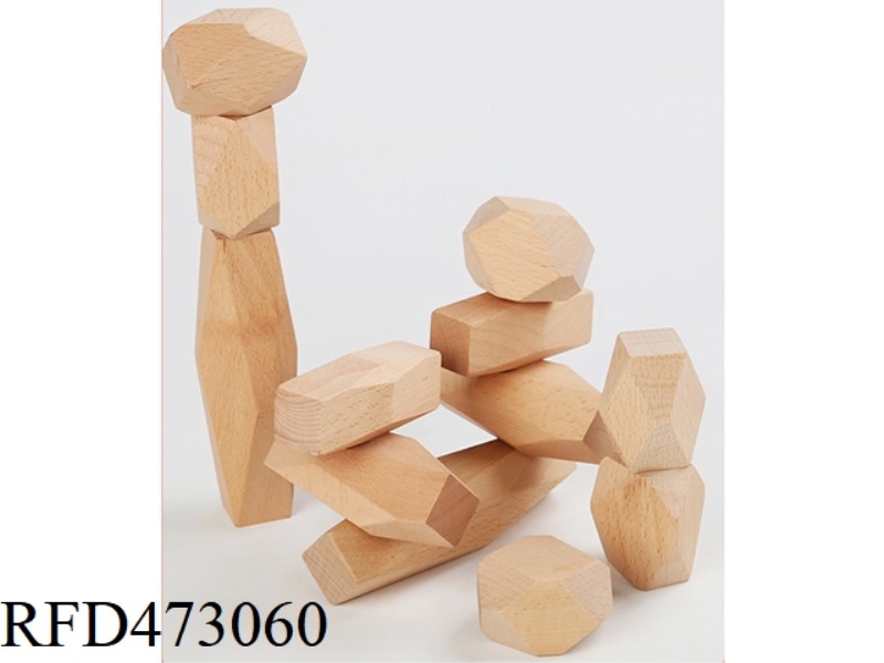 WOODEN LOG STACKED STONE