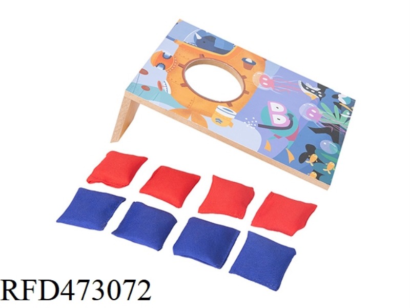 WOODEN SANDBAG THROWING BOARD GAME (SUBMARINE)