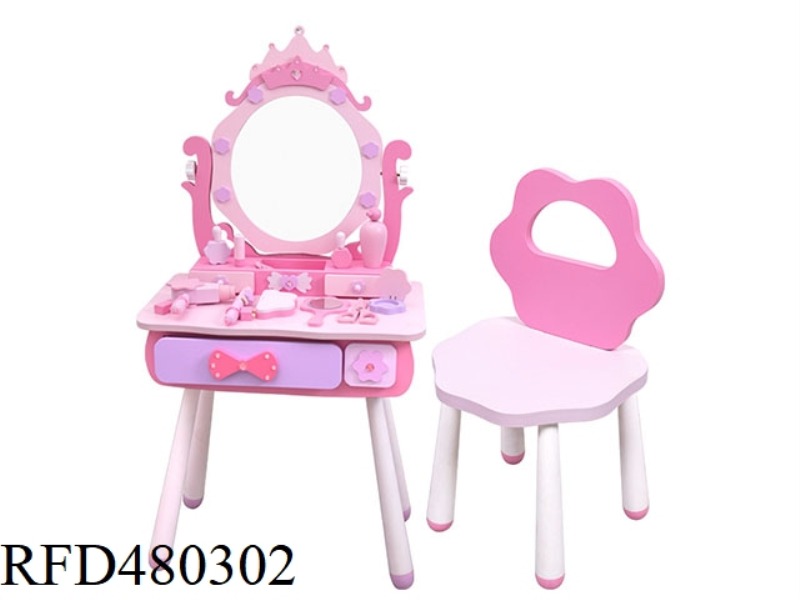 PURPLE PRINCESS DRESSER WITH PRINCESS STOOL