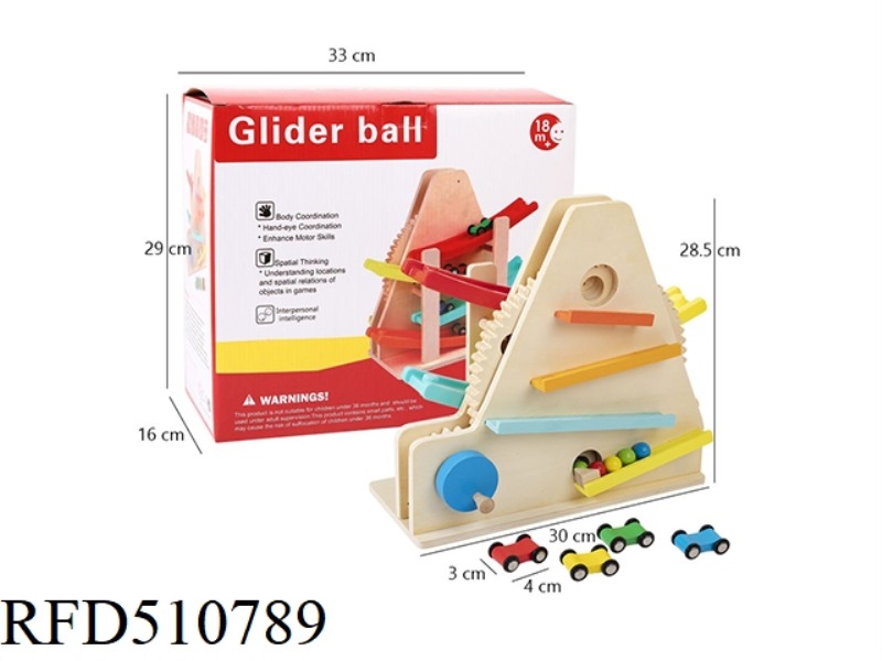 WOODEN TWO-IN-ONE GLIDE CAR BALL BEARING