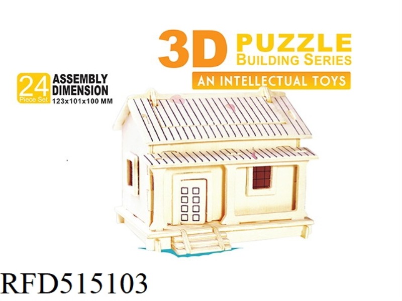 WOODEN 3D MOUNTAIN LOG CABIN 24PCS