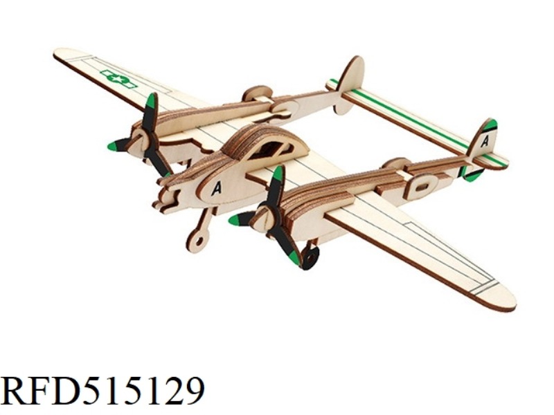 WOODEN LIGHTNING AIRCRAFT 25PCS