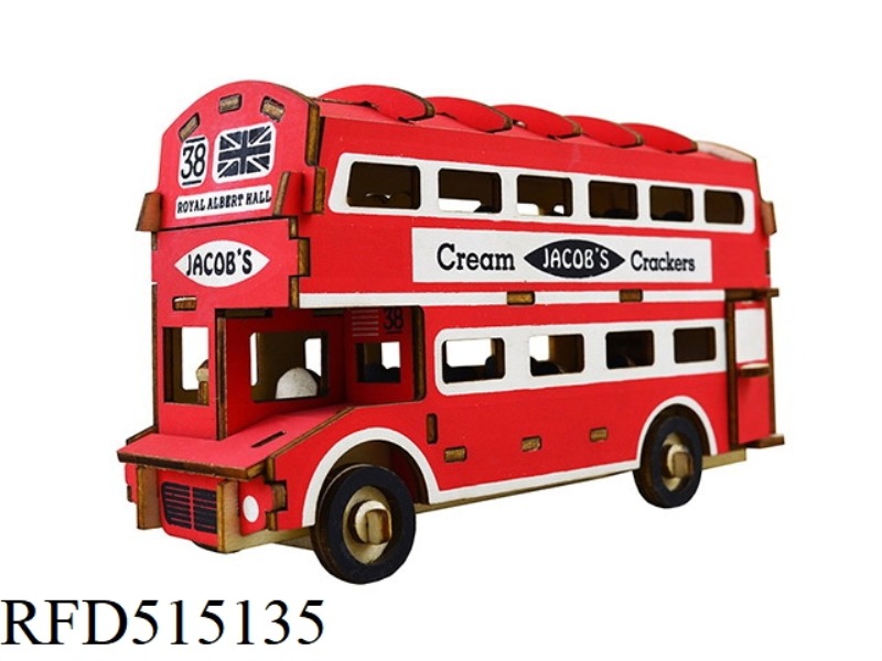 WOODEN BRITISH DOUBLE-DECKER BUS 94PCS