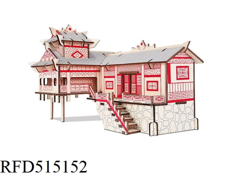 XIANGXI WOODEN STILTED HOUSE 66PCS