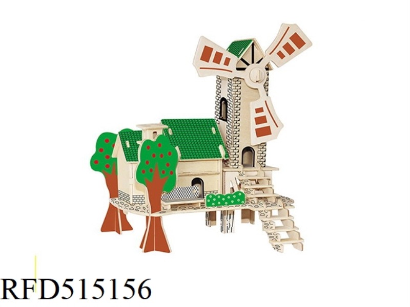 WOODEN GREEN SUN HUT 64PCS