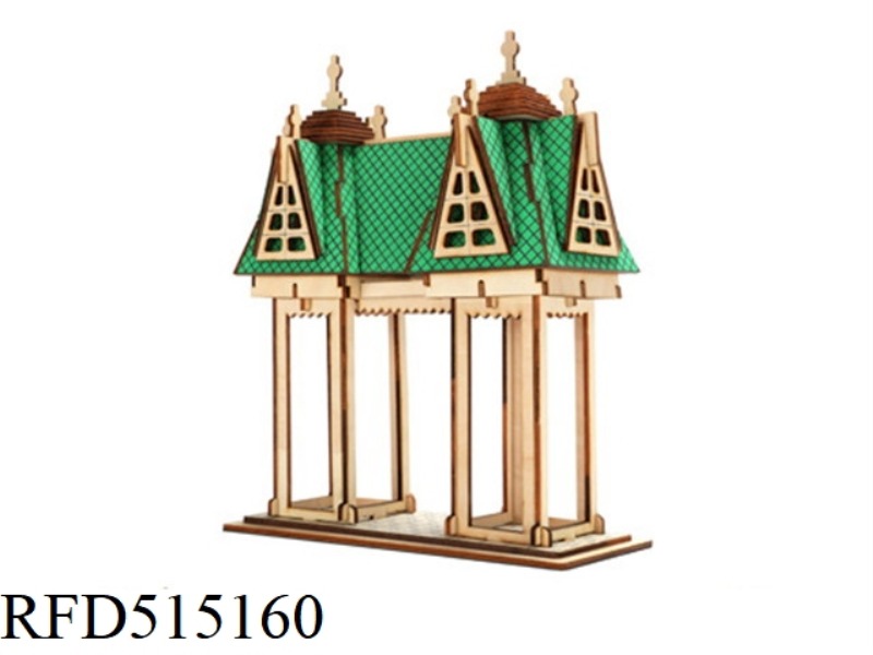 WOODEN RUSSIAN PAVILION 69PCS