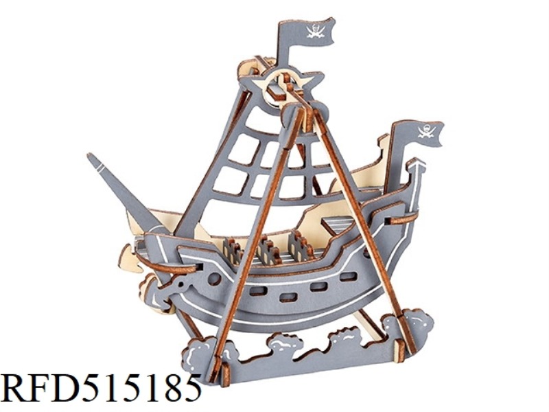 WOODEN PIRATE SHIP 27PCS