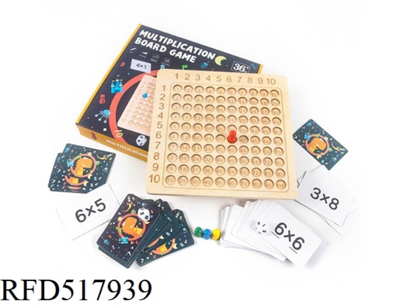 WOODEN MULTIPLICATION BOARD GAME (ONCE PAINTED)