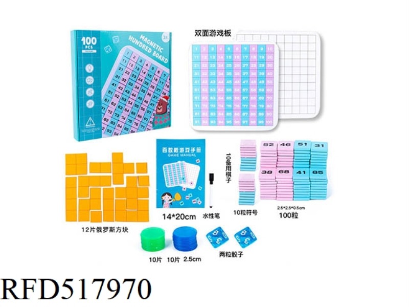WOODEN DOUBLE SIDED MAGNETIC HUNDREDS PLATE