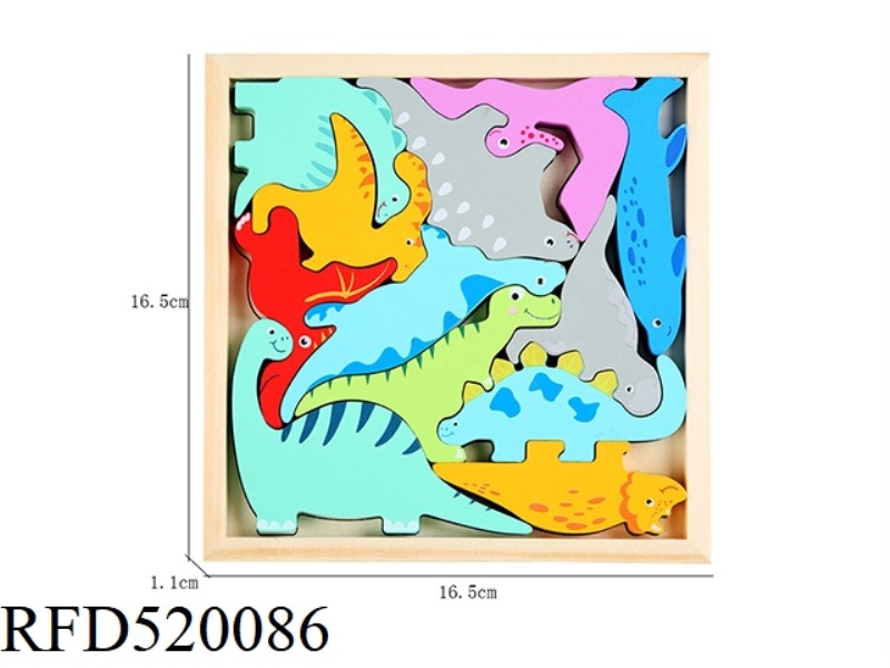 WOODEN DINOSAUR PUZZLE PIECES
