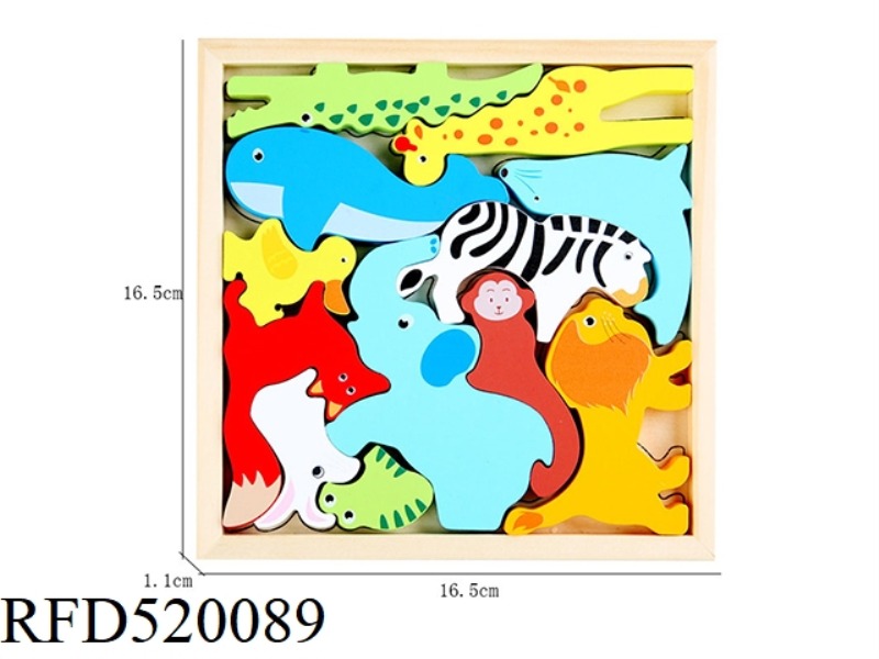WOODEN FOREST ANIMAL PUZZLE PIECES