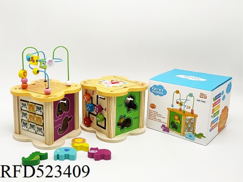 WOODEN MULTI FANCY SMALL WINDING BEAD BUILDING BLOCKS