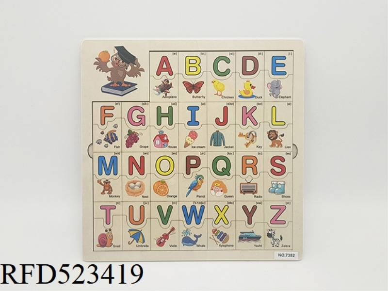 WOODEN LOG BOARD WITH CAPITAL LETTERS