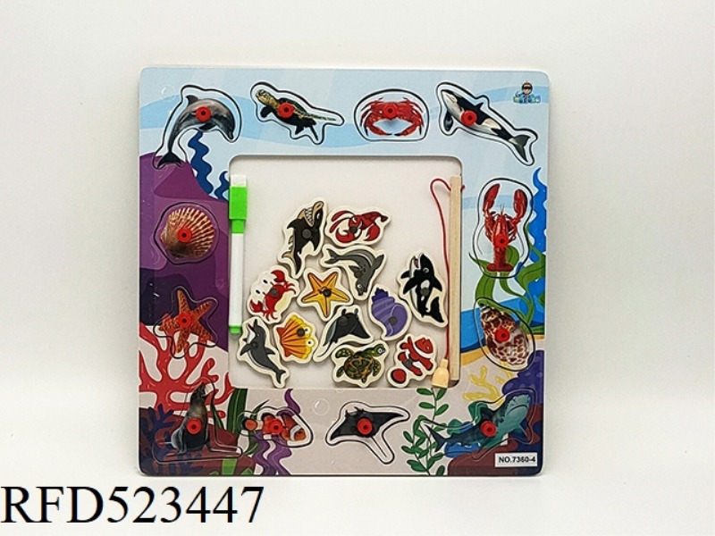 WOODEN HAND-GRABBED FISHING MARINE ANIMAL DRAWING BOARD