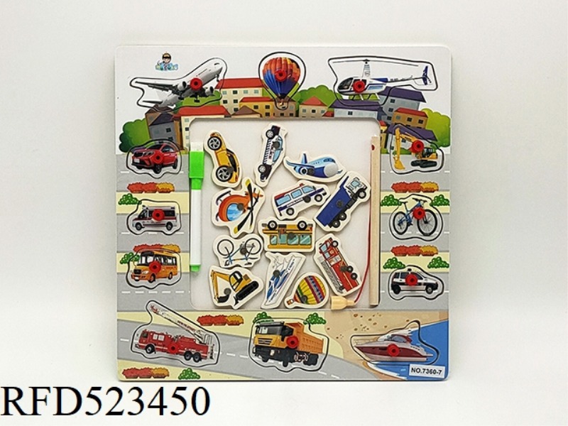 WOODEN HAND GRIP FISHING VEHICLE DRAWING BOARD