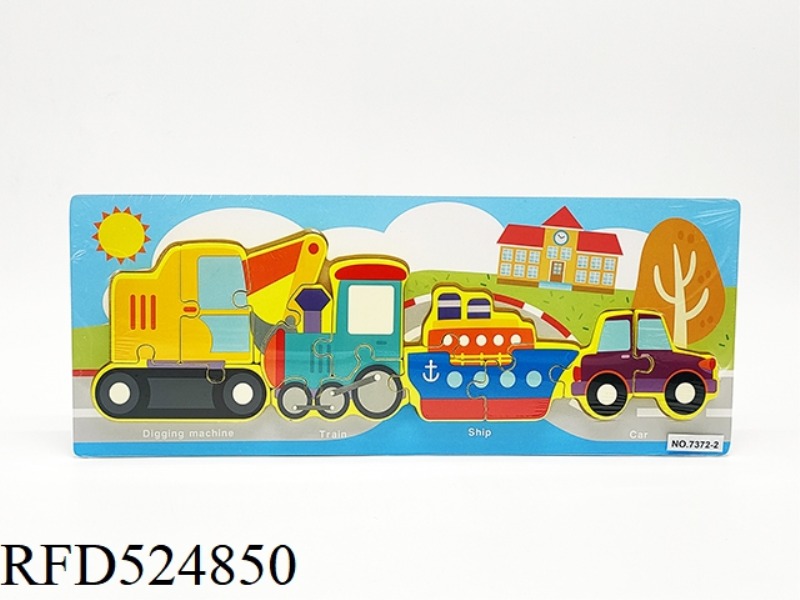 WOODEN ENGINEERING CAR PUZZLE