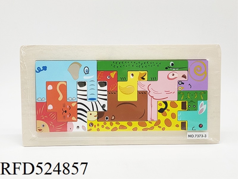WOODEN ANIMAL TETRIS PUZZLE