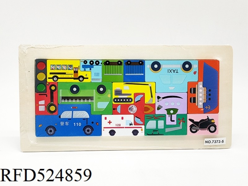 WOODEN VEHICLE TETRIS PUZZLE