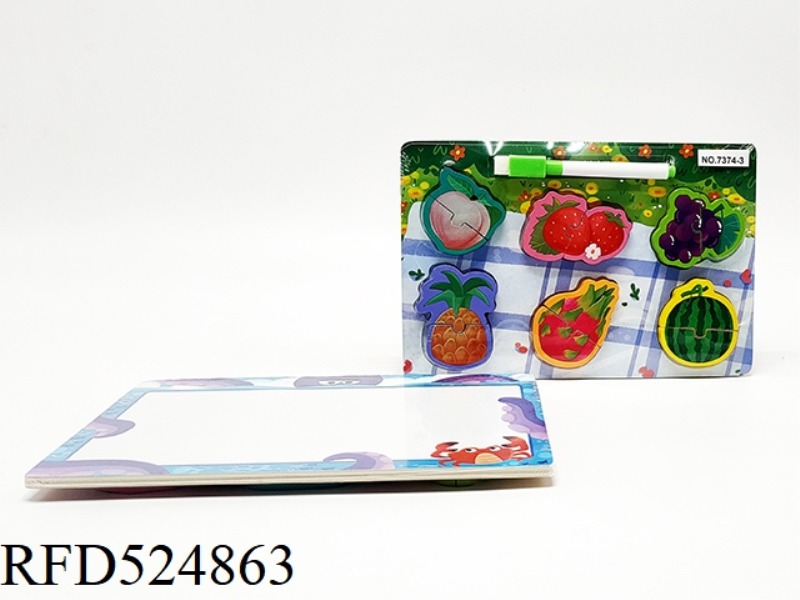 WOODEN FRUIT PUZZLE + DRAWING BOARD