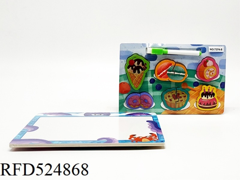 WOODEN CAKE PUZZLE + DRAWING BOARD