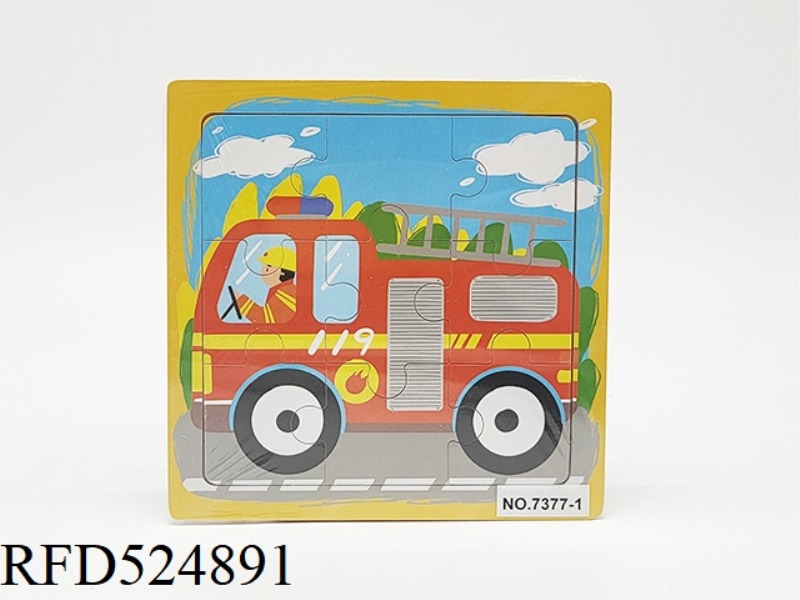 WOODEN FIRE TRUCK PUZZLE