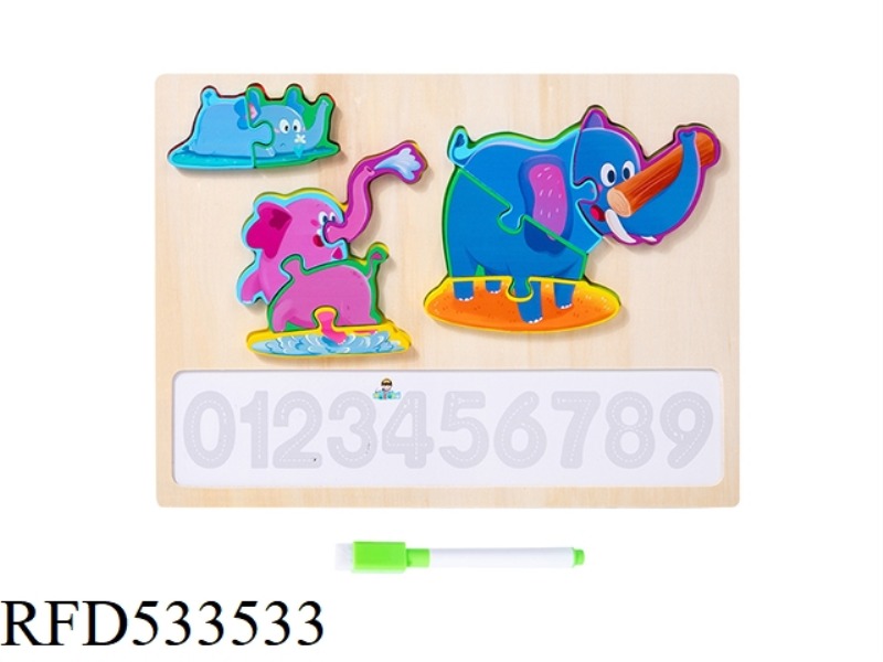 WOODEN GROWTH HANDWRITTEN PUZZLE - ELEPHANT