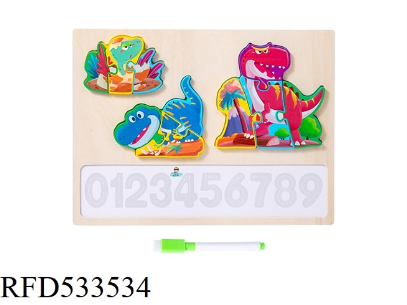 WOODEN GROWTH HANDWRITTEN PUZZLE - DINOSAUR