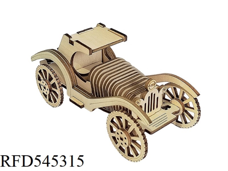 WOODEN VINTAGE TOY CAR