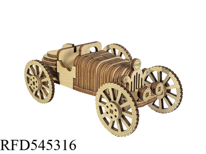WOODEN VINTAGE TOY CAR