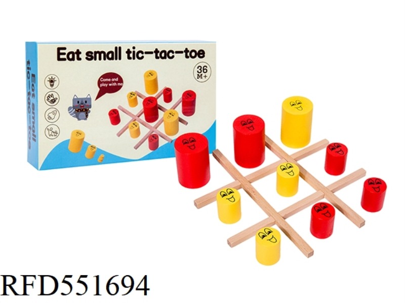WOODEN EATING TIC-TAC-TOE