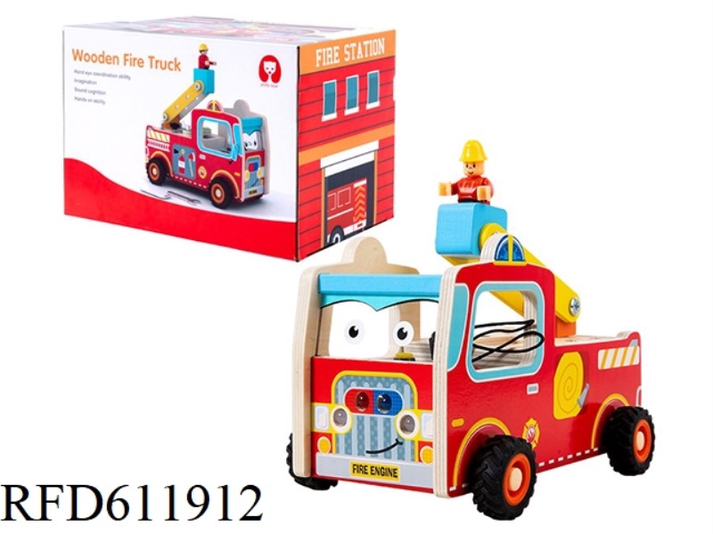 WOODEN DISASSEMBLED ELECTRONIC NUT FIRE TRUCK
