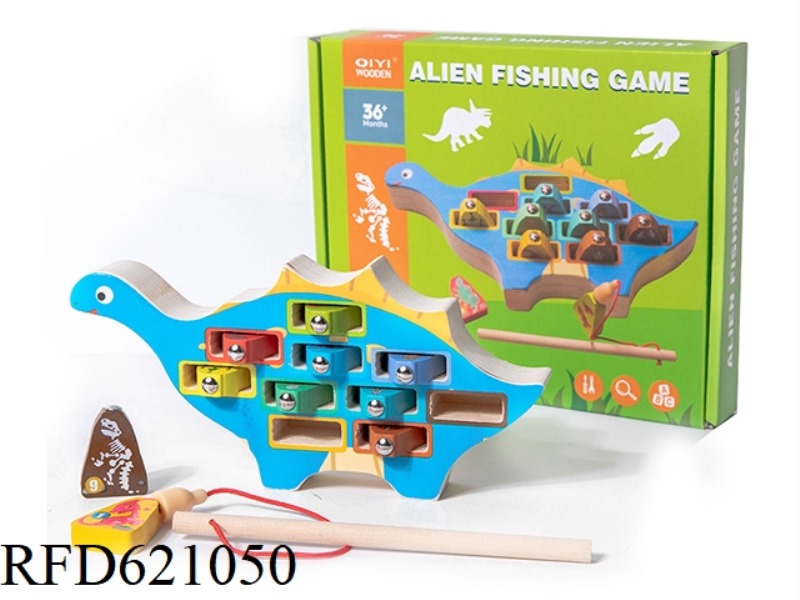 WOODEN FISHING GAME DINOSAUR