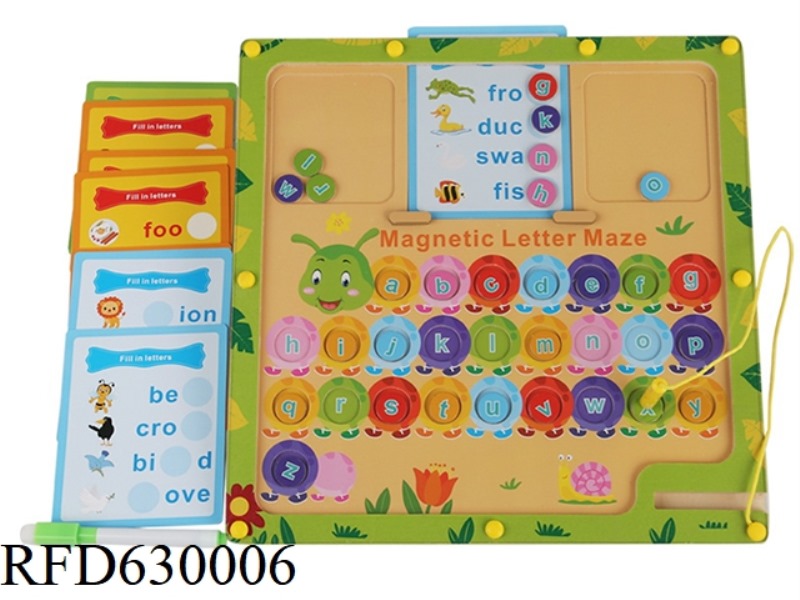 CATERPILLAR LETTER PAIRING MAGNETIC PEN-CARRYING GAME