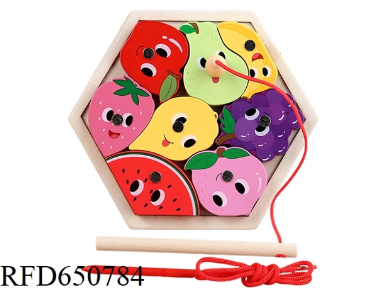 WOODEN FRUIT HEXAGONAL FISHING BLOCKS