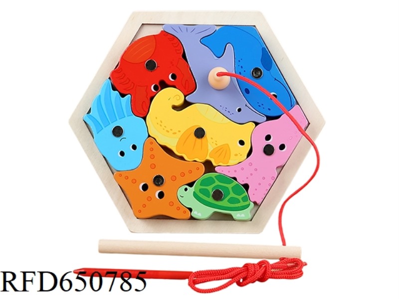 WOODEN OCEAN HEXAGONAL FISHING BLOCKS